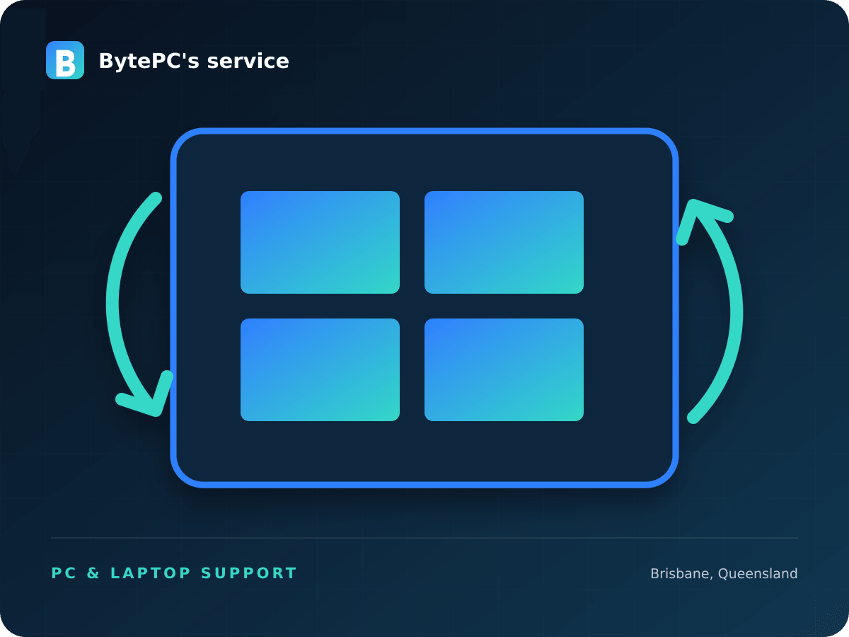 Illustration representing a Windows reinstall and setup